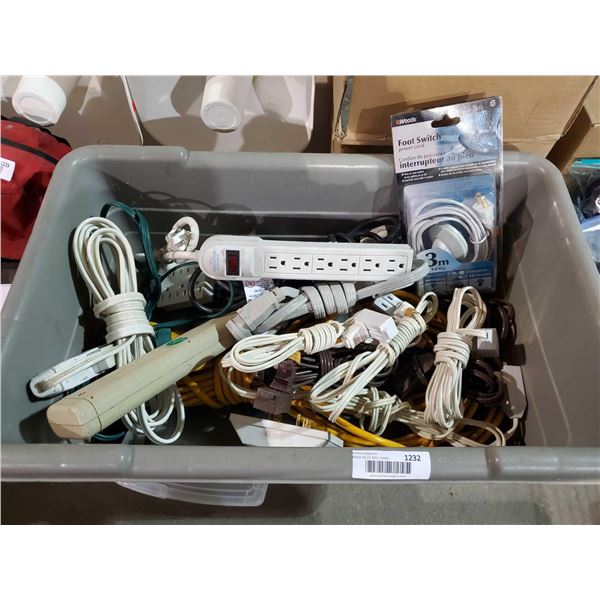 Lot of assorted Extension Cords and outlet accessories