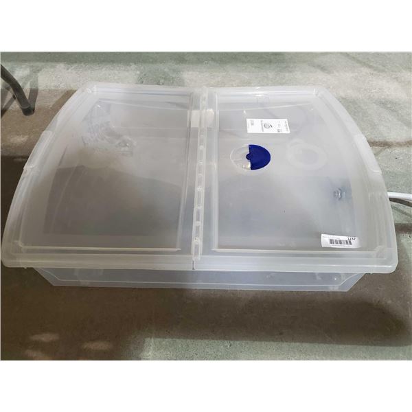 Large Drainable Storage Tote with hinged top and hose