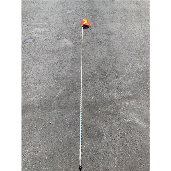 Lot of one - LED Spiral Truck Safety Whip with Beacon & Flag-10ft