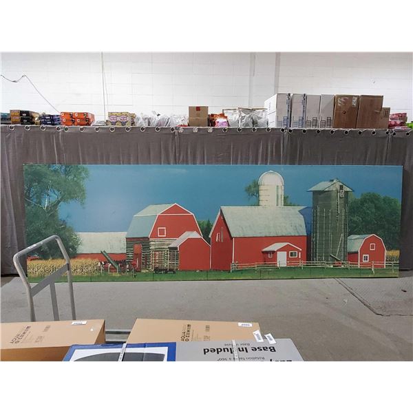 Large Screenprint on canvass wall hanging on metal frame15'x4'7"