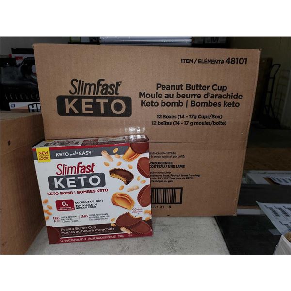 Slim Fast Keto?Bomb?Peanut Butter Cups 12 Boxes - 14x17g per box