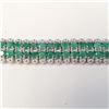 Image 4 : Silver 120 Emeralds(7.4ct) With A Lobster Claw Claps Bracelet (~length 6.25 inches), Appraised Retai