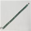 Image 6 : Silver 120 Emeralds(7.4ct) With A Lobster Claw Claps Bracelet (~length 6.25 inches), Appraised Retai