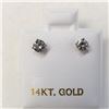 Image 4 : 14K White Gold Diamonds(0.35Ct,I1-I3,F-G) Unisex Cast Stud Earrings (~weight 0.51g), Made in Canada,