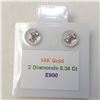 Image 5 : 14K White Gold Diamonds(0.35Ct,I1-I3,F-G) Unisex Cast Stud Earrings (~weight 0.51g), Made in Canada,