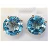 Image 1 : 14K Yellow Gold Blue Topazes(6.9ct) Stud Earrings (~weight 2.62g), Made in Canada, Appraised Retail 