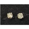 Image 1 : 14K White Gold Diamonds(0.5Ct,Si2-I1,Greenish Yellow) Stud Earrings (~weight 0.5g), Made in Canada, 