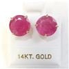 Image 6 : 14K Yellow Gold Rubies(7ct) Stud Earrings (~weight 2.47g), Made in Canada, Appraised Retail $1380