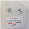 Image 5 : 14K White Gold Black Diamonds(0.5ct) Stud Earrings (~weight 0.51g), Made in Canada, Appraised Retail