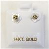 Image 5 : 14K White Gold Diamonds(0.2Ct,I1-I2,Brownish Yellow) Stud Earrings (~weight 0.53g), Made in Canada, 