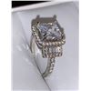 Image 3 : Princess Cut 1.0 Carat Square set with side stones Ladies size 7 anniversary ring