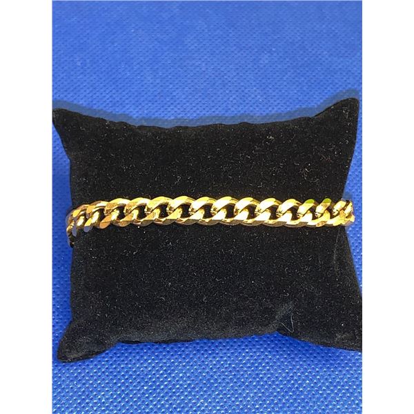 Heavy Cubana Style 14K GP Bracelet 9 Inch 16.2 Grams weight - unisex