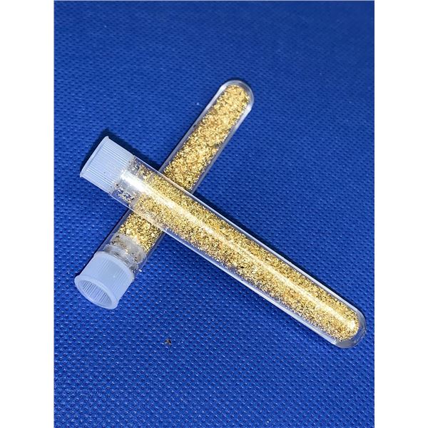 Lot of 2 Large Vials Golden Flaking Material (5.5g)