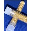 Image 2 : Lot of 2 Large Vials Golden Flaking Material (5.5g)