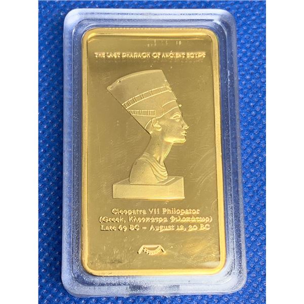 The Last Pharaoh of Eqypt commemorative 1 OZ Gold Plated Wafer Bar