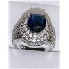 Image 1 : Blue Sapphire 1.2 Carat Oval Cut Ladies Silver Dress Ring size 7