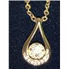 Image 2 : Tear Drop Design Brilliant Cut Solitaire Pendant with Chain 14K GP