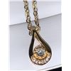 Image 3 : Tear Drop Design Brilliant Cut Solitaire Pendant with Chain 14K GP