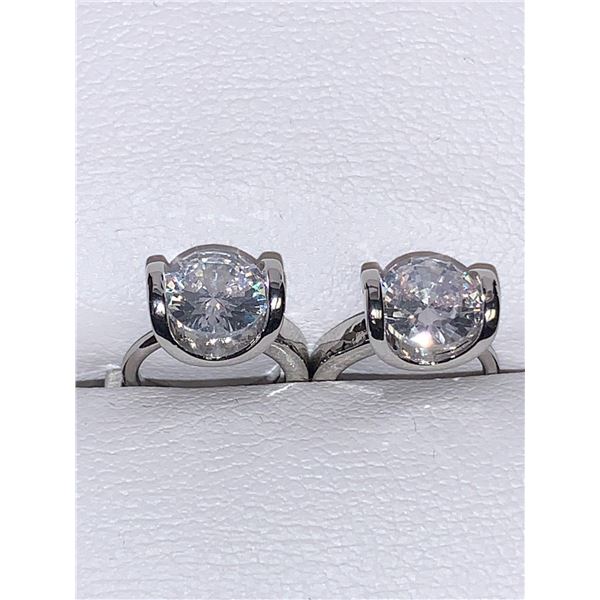 Ladies Bezel Set 1.0 Carat Brilliant Cut Solitaire Earring Set
