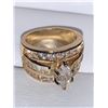 Image 3 : Marquis Cut Ladies Solitaire Cluster Top Dress Ring 14K GP with multiple baguetteÊstones size 7