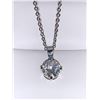 Image 1 : Single Simple 1.0 carat Solitaire Pendant & Chain Set Silver