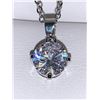 Image 2 : Single Simple 1.0 carat Solitaire Pendant & Chain Set Silver