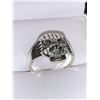 Image 2 : Gents Etched SIlver Skull Biker Ring size 10