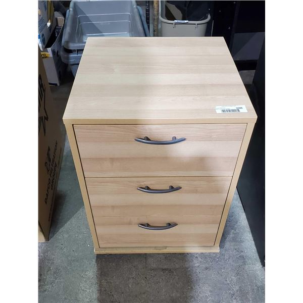 Small 3 Drawer Cabinet on Wheels, Top Drawer has Desk Organizer Insert