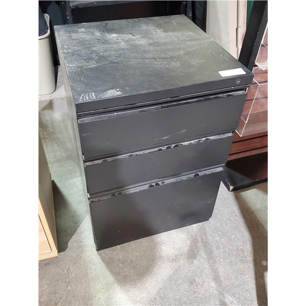 Black Metal 3 Drawer Cabinet - Key broken off in lock