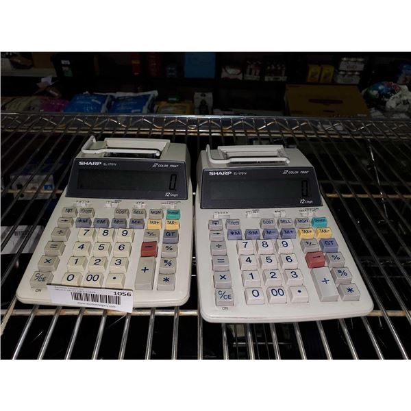 Lot of 2 Sharp EL-1701V Accounting Calculators