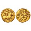 Gupta Empire, gold dinar of Kumara Gupta I, 'Horseman' type, S. Kumar variety F.1, 7.97g.