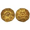 Image 1 : Kakatiyas of Warangal, gold punch-marked gadyana, repousse fabric (1100-1200 AD), 3.75g.