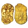 Chalukyas of Kalyani, gold ½ fanam of punch-marked type, (1000-1100 AD), 0.18g.
