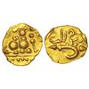 Image 1 : Telugu Chodas of Nellore as feudatories of Nolambas, gold fanam, 'Bhuja', (c.1100-1200AD), 0.35g.