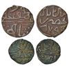 Sultans of Malwa, Ala al-din Mahmud Shah I, copper falus and ½ falus. Hadrat Shadiabad mint.