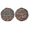 Akbar (1556-1605 AD), copper chahram hissa (¼ tanka), Agra mint, Khurdad 4x, 10.21g.