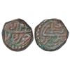 Akbar (1556-1605 AD), copper ½ dam, Chainpur mint, Khurdad 4x, KM 23.16, 10.14g.