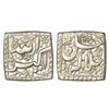 Image 1 : Akbar, silver square rupee, KM 91.1, 11.35g, with Allahu Akbar on obverse & Jal Jalalahu on reverse