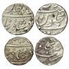 Image 1 : Shah Jahan III (1759-1760 AD), silver rupee, 11.42g and ½ rupee, 5.78g. Surat mint, RY Ahd (2 coins)