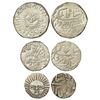 Image 1 : Indore, Shivaji Rao (1886-1903 AD), silver coins (3), 1 rupee, ½ rupee, ¼ rupee, big sun type