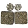 Jaipur coins (2), 1x Madho Singh II, silver 1/8 rupee & 1x Man Singh, brass square 2 anna,