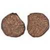 Image 1 : Porbandar, British Protectorate Error, copper trambiyo, 3.96g, Devanagari Sri Rana double struck