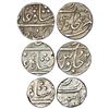 Bombay Presidency, Surat mint, set of 3 silver coins, 1x rupee, 3.16g, 2x ½ rupee, 3.20g and 3.24g,