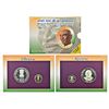 2004, Bharat Ratna Shri Kamraj, Proof set of 2 coins, 100 rupees and 5 rupees, Mumbai mint, RB 271