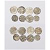 A group of 8 silver coins, includes 7x 1 rupee, Baroda, Bhopal, Gwalior, etc & 1x 1/2 rupee, Gwalior