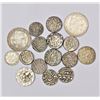 A group of 16 silver coins, includes 14x 1 rupee and 2x 1/2 rupee. (16 coins)