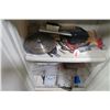 Image 2 : Plastic 2 Dr. Cabinet w/Saw Blade & Contents