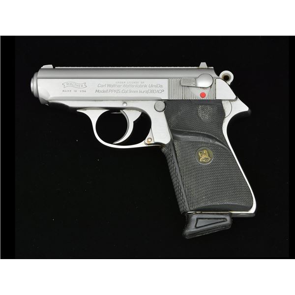 US MFG. WALTHER PPK/S STAINLESS SEMI AUTO PISTOL.