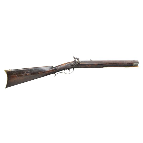 UNMARKED SHORT BARREL PERCUSSION RIFLE.