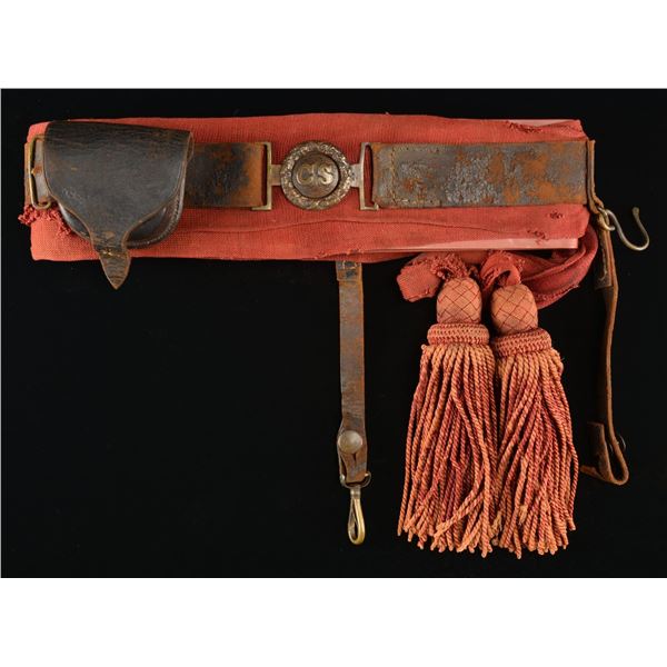 CONFEDERATE TWO PIECE SWORD BELT, PLATE ON BELT,